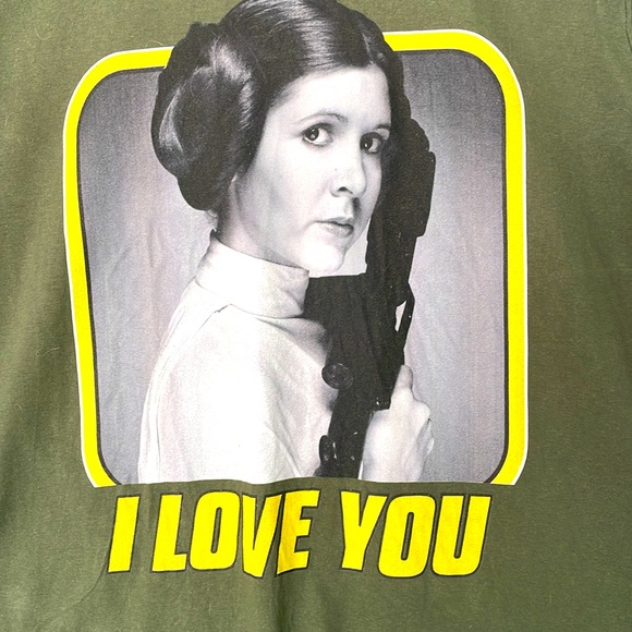 Star Wars Princess Leah T-Shirt XXL army Green 100% Cotton by Port & Company - Picture 2 of 10